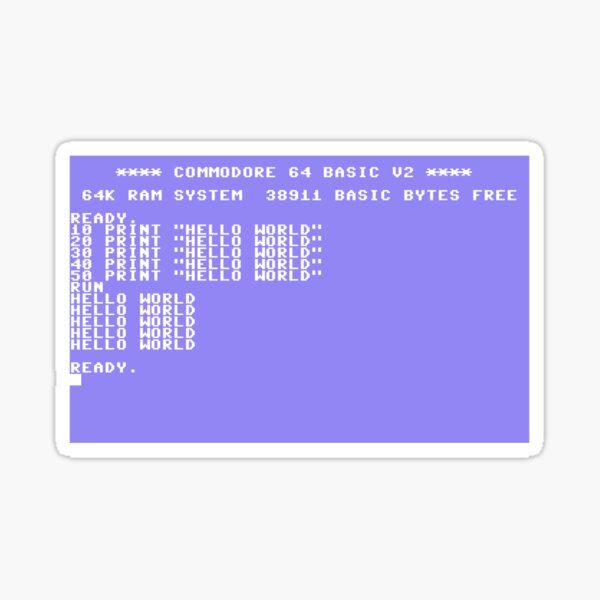 Vista previa del artículo con la obra «Commodore 64 Hola mundo», diseñado y vendido por Jagaroth.