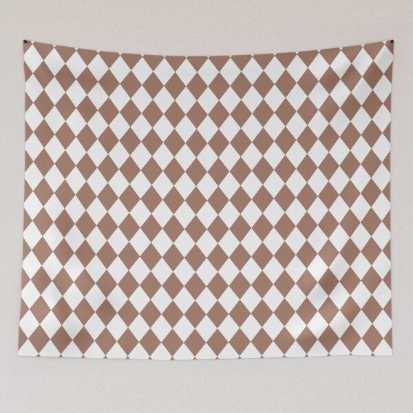 Item preview, Mocha Mouse Brown White Harlequin Diamonds All Over designed and sold by Feeling Artsy.