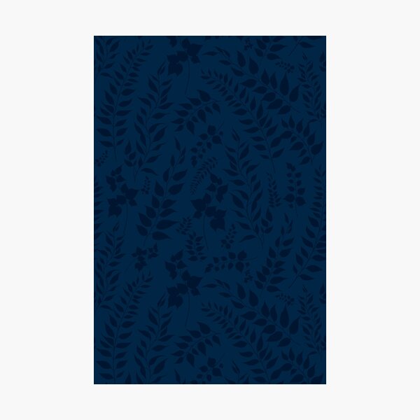 Item preview, Greenery Botanical Print Navy Blue Leaves designed and sold by SilverPegasus.