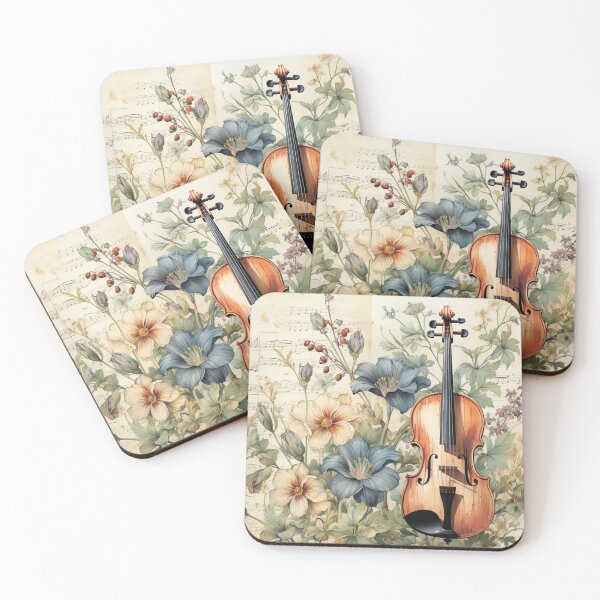 Item preview, Floral pattern. Violin among flowers. designed and sold by MagelliShop.