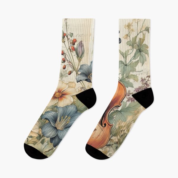 Item preview, Floral pattern. Violin among flowers. designed and sold by MagelliShop.