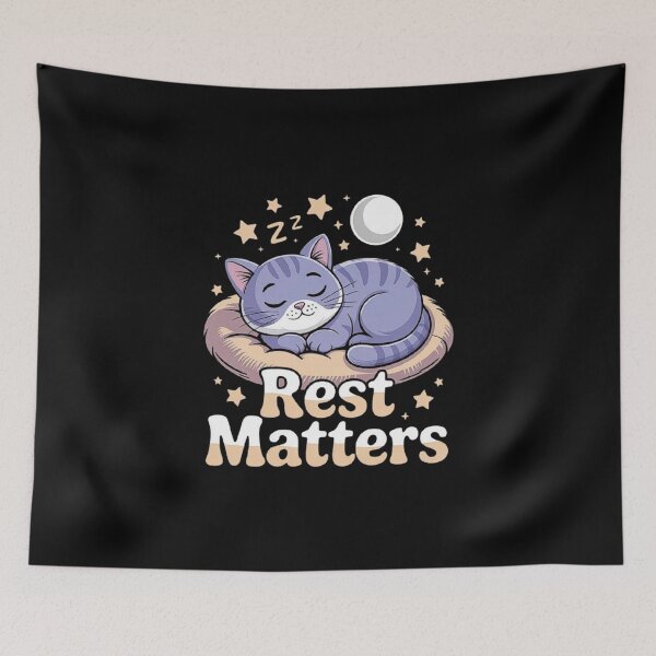 Item preview, Rest Matters Sleeping Cat Cute Night Design designed and sold by love3617.