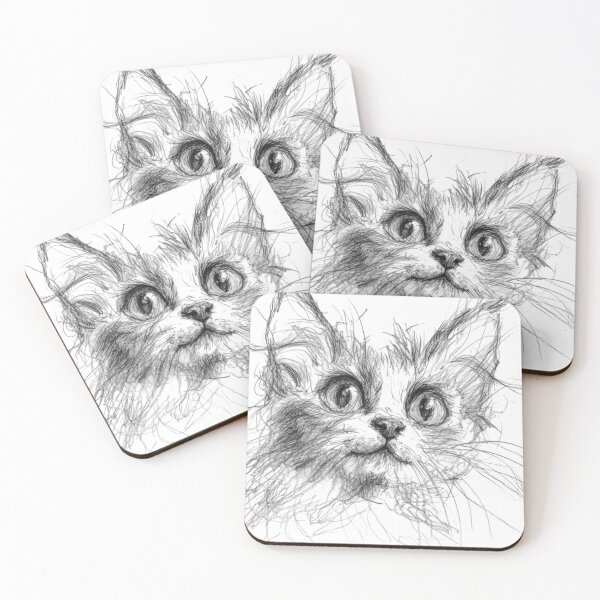 Item preview, Sketchy Cat Drawing designed and sold by MelaDizayn.