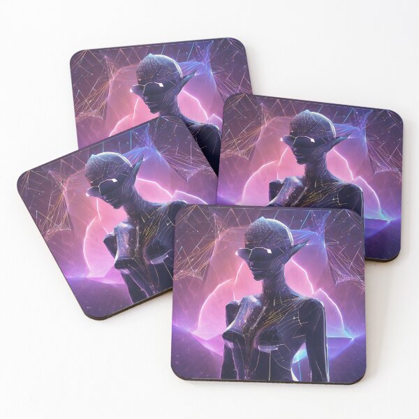 Item preview, İngilizce: Cyberpunk Alien Portrait - Neon Dreams designed and sold by Pigmentra.