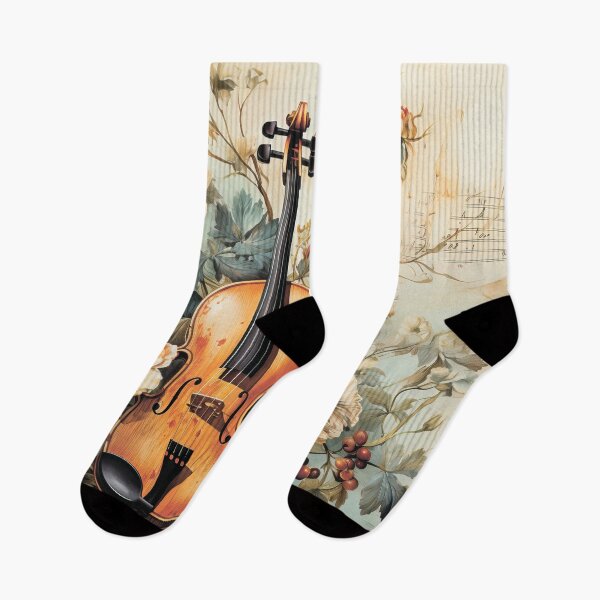 Item preview, Floral pattern. Violin among flowers. designed and sold by MagelliShop.