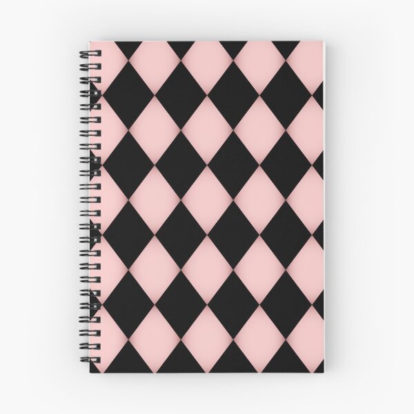 Item preview, Antique Baby Pink Black Harlequin Diamonds All Over designed and sold by Feeling Artsy.