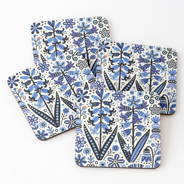 Item preview, Scandinavian Folk Art Stylised Bluebells Pattern - Blue Pattern by heidiannemorris © designed and sold by FOLK ART FUSION by heidiannemorris.