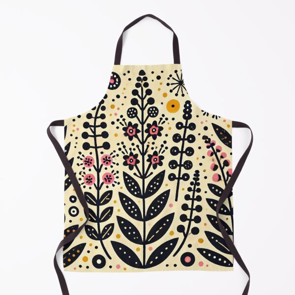 Item preview, Scandinavian Folk Art Midnight Meadow - Dark Floral Pattern by heidiannemorris © designed and sold by FOLK ART FUSION by heidiannemorris.