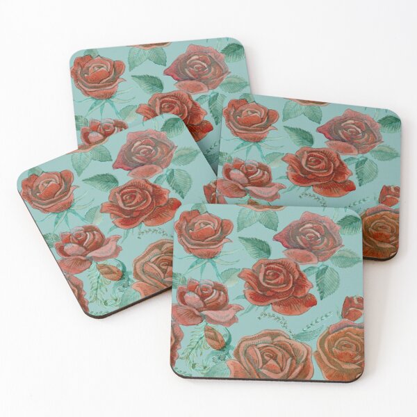 Item preview, Tea Roses - Soft Teal designed and sold by Endrené Shepherd.
