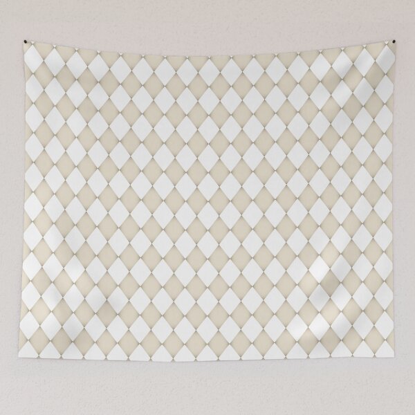 Item preview, Antique Beige White Harlequin Diamonds All Over designed and sold by Feeling Artsy.