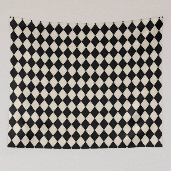 Item preview, Antique Black Beige Harlequin Diamonds All Over designed and sold by Feeling Artsy.