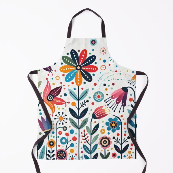 Item preview, Scandinavian Folk Art Daisy and Bell Flowers in Meadow - Folk Art Pattern by heidiannemorris © designed and sold by FOLK ART FUSION by heidiannemorris.