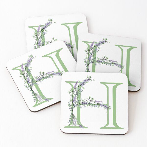 Item preview,  The letter “H” | romantic Eucalyptus and Lavender floral illustration | floral Monograms designed and sold by hollycooper.