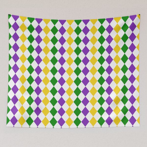 Item preview, Mardi Gras Harlequin Diamonds All Over designed and sold by Feeling Artsy.