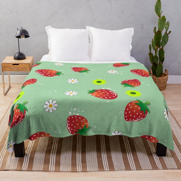 Item preview, Continuous pattern of strawberries with a green background designed and sold by hateeyes.