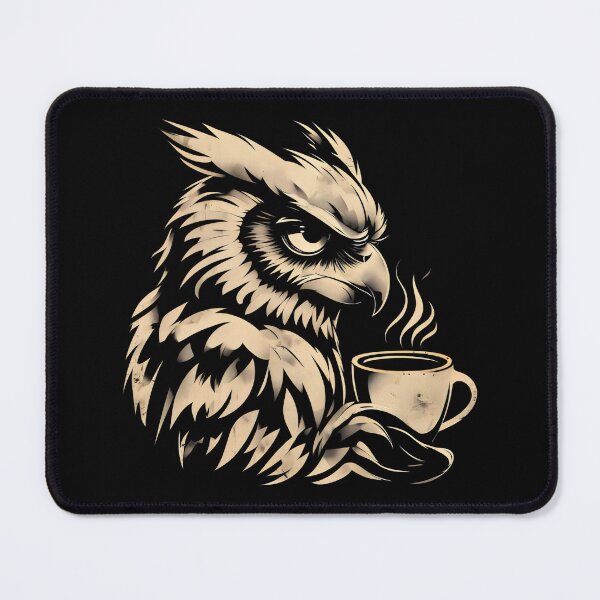 Item preview, Angry Owl Holding A Coffee Cup designed and sold by DemureArtsy.