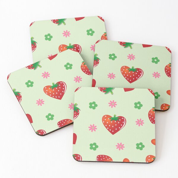 Item preview, Continuous pattern of strawberries with a green background designed and sold by hateeyes.