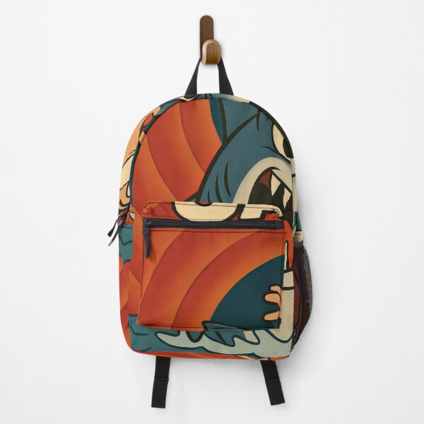 Item preview, Jaws Cartoon Poster – Retro Shark Attack Parody in Technicolor Style designed and sold by okimonostudio.