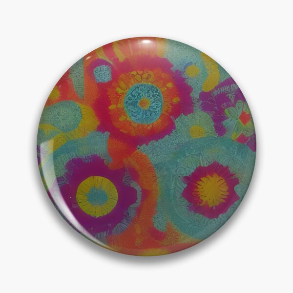 Item preview, Psychedelic flower pattern neon colors designed and sold by patterncrow.