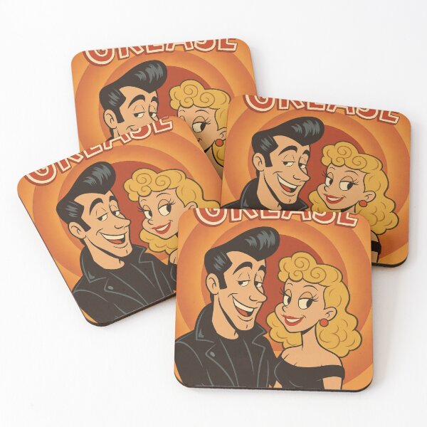 Item preview, Grease Cartoon Poster – Retro Musical Parody in Technicolor Style designed and sold by okimonostudio.