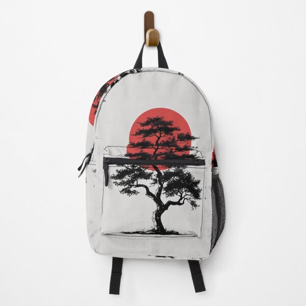 Item preview, Japanese Tree with Red Sun Minimal Design Zen Wall Art designed and sold by ArtComixHaven.
