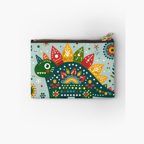 Item preview, Scandinavian Folk Art Cute Green Stegosaurus Dinosaur by heidiannemorris © designed and sold by FOLK ART FUSION by heidiannemorris.
