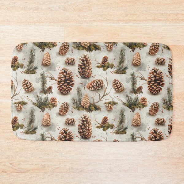Item preview, Watercolor Pine Cone and Branch Pattern designed and sold by NTGUILTY.