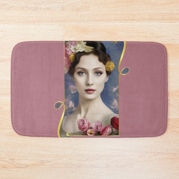 Item preview, Romantic Vintage Portrait of Woman with Flowers in Hair on Painterly Background designed and sold by Sandy Richter.