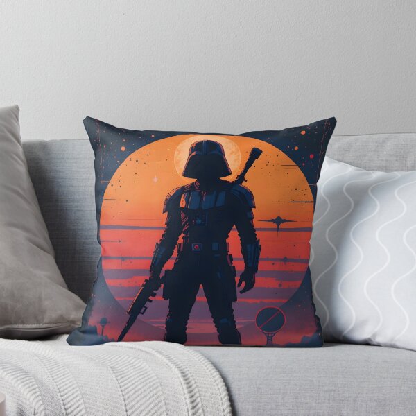 Item preview, Armored Warrior Silhouette in Cosmic Sunset designed and sold by BrushRushX.