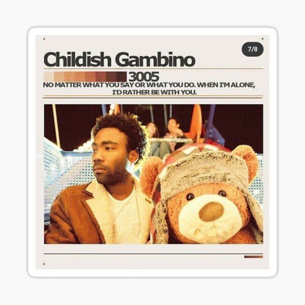 Item preview, Childish Gambino sticker designed and sold by ecllipzeae.