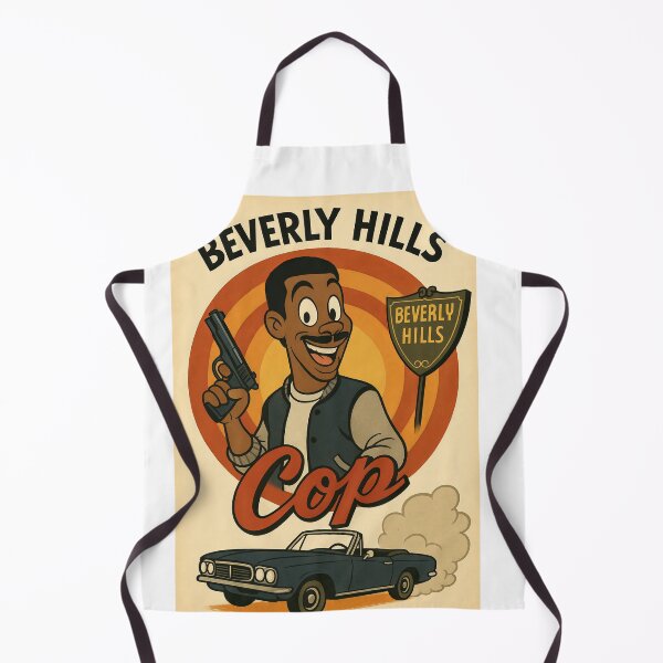 Item preview, Beverly Hills Cop Cartoon Poster – Retro 80s Movie Parody Art designed and sold by okimonostudio.
