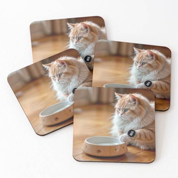 Item preview, Ginger Cat Waiting By an Empty Food Bowl designed and sold by Maria Dryfhout.