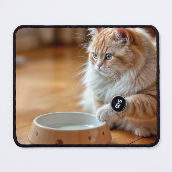 Item preview, Ginger Cat Waiting By an Empty Food Bowl designed and sold by Maria Dryfhout.