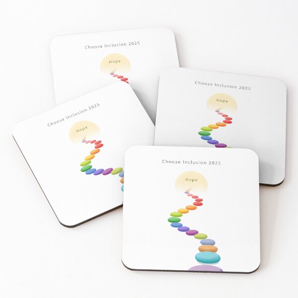 Item preview, Choose Inclusion 2025 – Rainbow Stepping Stones of Hope Minimalist Art designed and sold by AnnDesignStudio.
