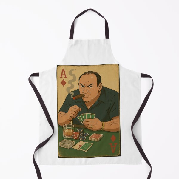 Item preview, Tony Soprano Playing Poker – Cartoon Mafia Boss Parody Art designed and sold by okimonostudio.