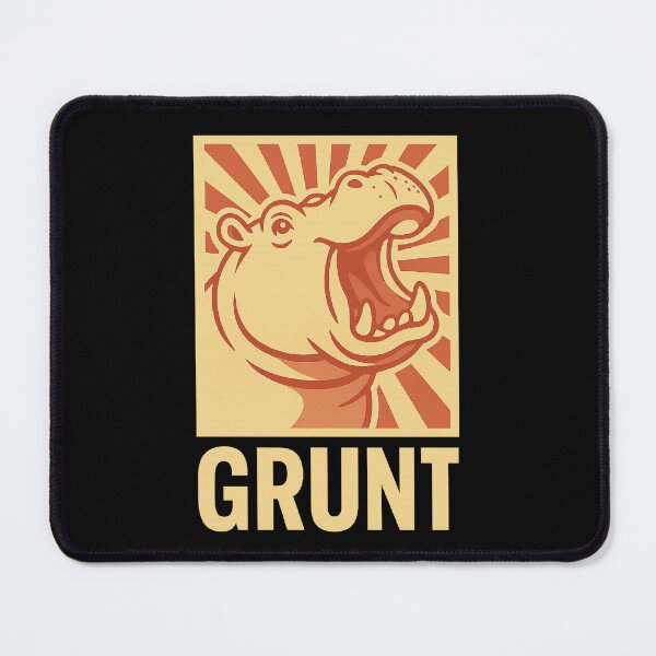 Item preview, Grunt Hippo Art – Funny Bold Animal Hippopotamus designed and sold by The Junto Shop.