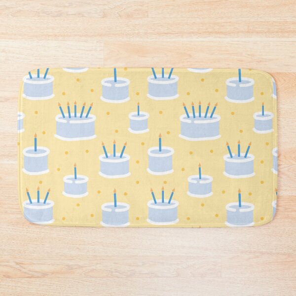 Item preview, cute birthday cake blue and yellow pattern designed and sold by winterpumpkin.