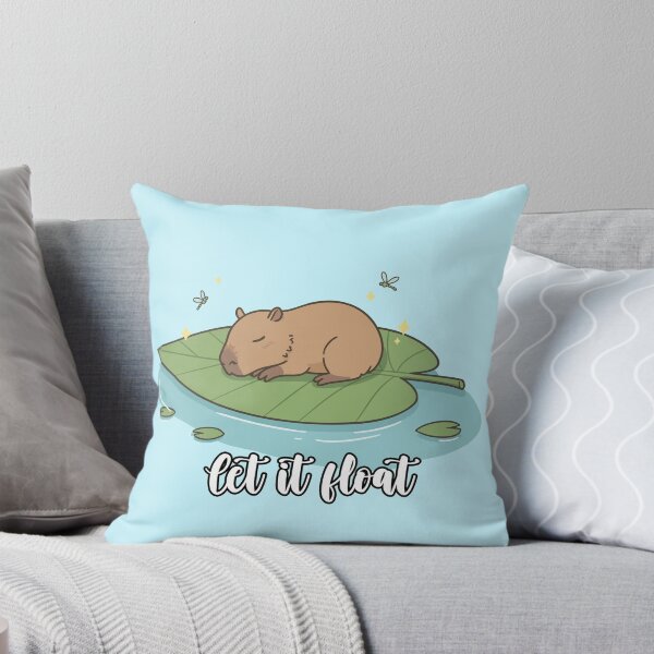 Item preview, Let It Float – Chill Capybara Floating on Leaf Cute Relaxing Design designed and sold by imaginariun.