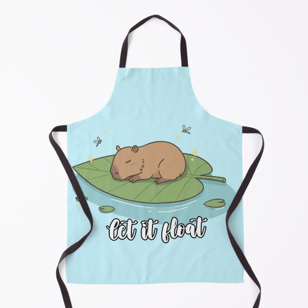Item preview, Let It Float – Chill Capybara Floating on Leaf Cute Relaxing Design designed and sold by imaginariun.