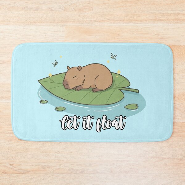 Item preview, Let It Float – Chill Capybara Floating on Leaf Cute Relaxing Design designed and sold by imaginariun.