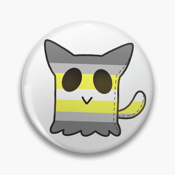 Item preview, Demigender Ghost Cat Plush designed and sold by MossFrogArts.