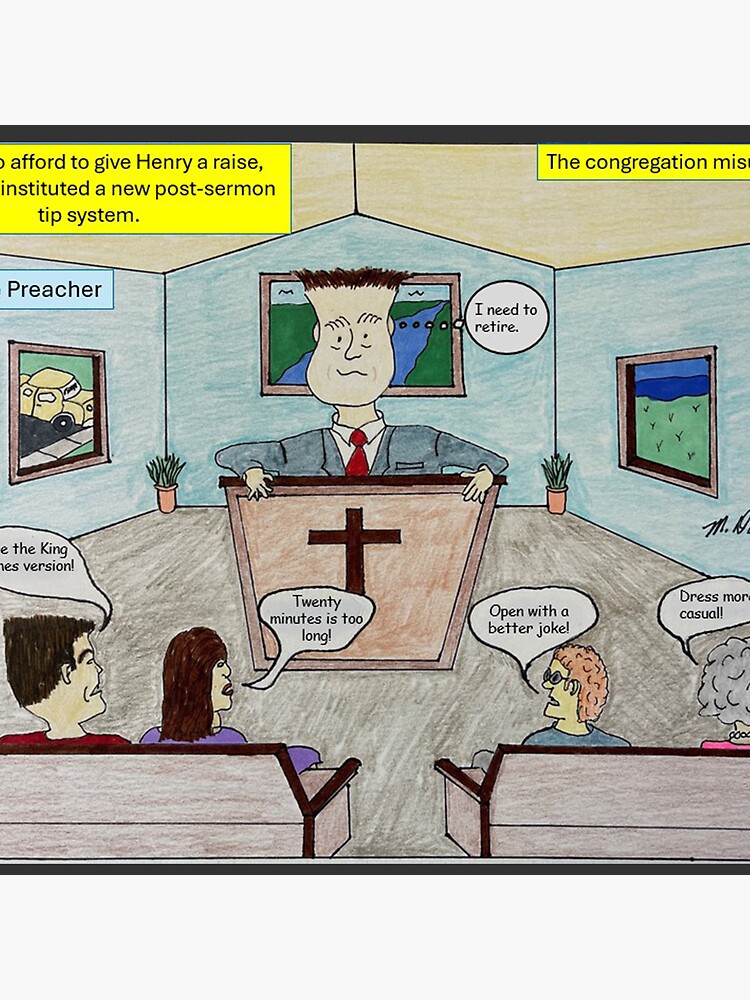 Thumbnail 4 of 4, Clock, Henry the Preacher and the Tip System designed and sold by MDeCampArt.