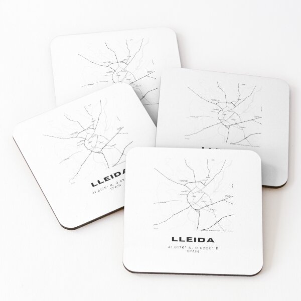 Item preview, Lleida Spain Minimalist Black and White Map Art Print designed and sold by RM-Journey.