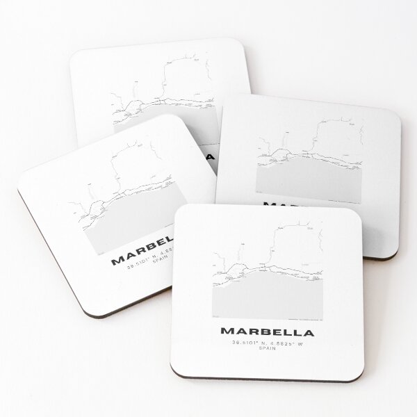Item preview, Marbella Spain Minimalist Black and White Map Poster designed and sold by RM-Journey.