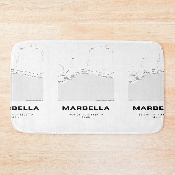 Item preview, Marbella Spain Minimalist Black and White Map Poster designed and sold by RM-Journey.
