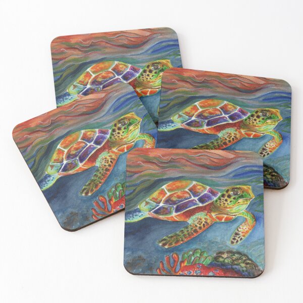 Item preview, Colorful Bright Sea Turtle designed and sold by SomeChicksArt.