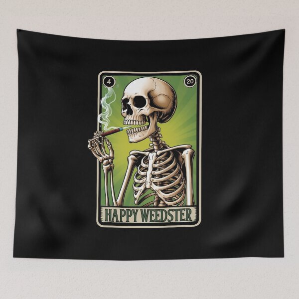 Item preview, Funny Tarot Card Happy Weedster 420 Skeleton Smoking Weed designed and sold by Zayavca.