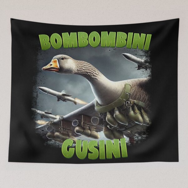 Aperçu de l'œuvre Bombombini Gusini Goose Meme avec des missiles créée et vendue par GeekStorie.