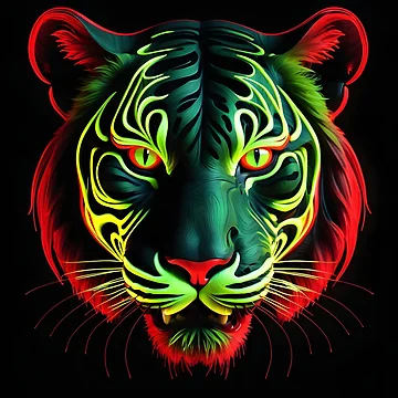 Artwork thumbnail, Psychedelic Rave Tiger by Quantum Immortality