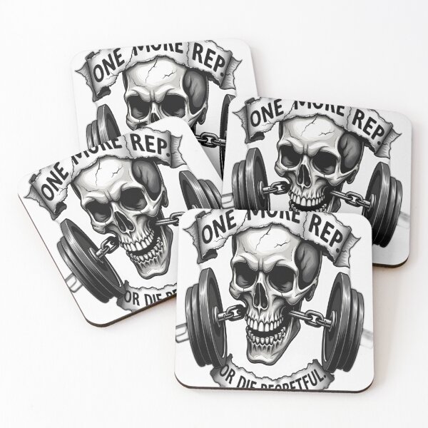 Item preview, One More Rep or Die Regretful – Savage Skull Gym Art designed and sold by Digital Artisan.